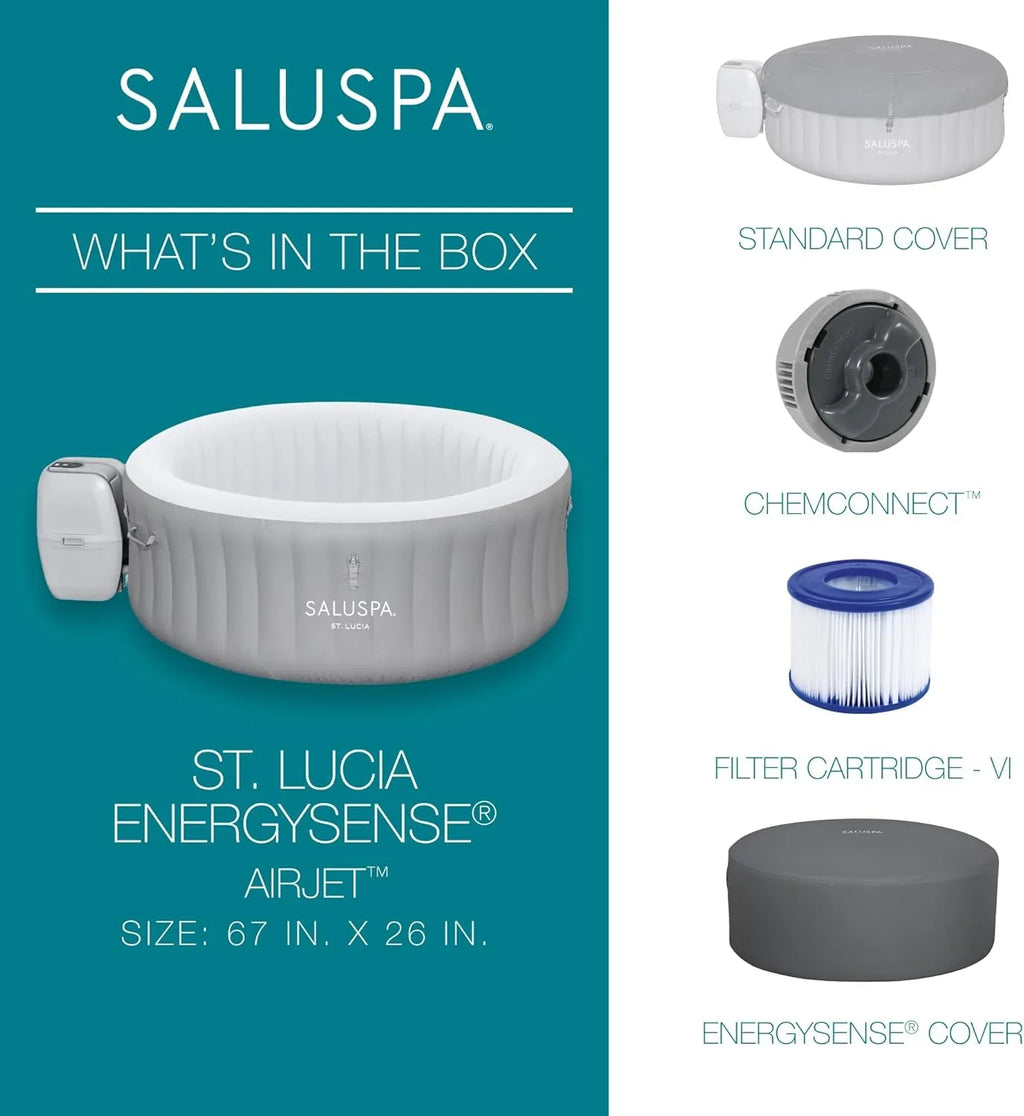 Spa gonflable Bestway SaluSpa Miami EnergySense AirJet (180 x 66 cm) | Spa portable avec 2 housses