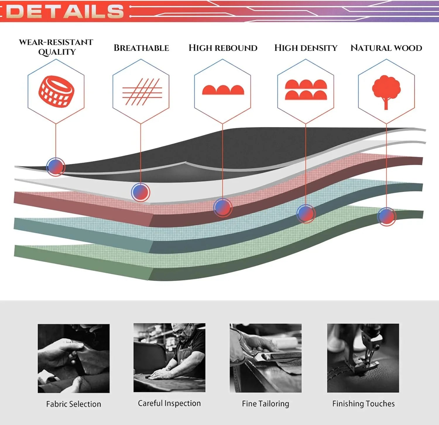Chaise de bureau exécutive, chaise de bureau d'ordinateur, chaise de bureau pivotante à roulettes améliorées