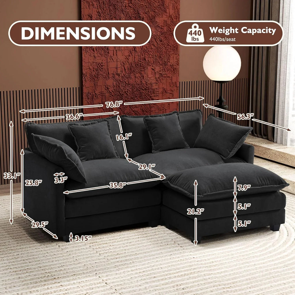 Canapé modulaire moderne en forme de U de 146 pouces d'ihanherry