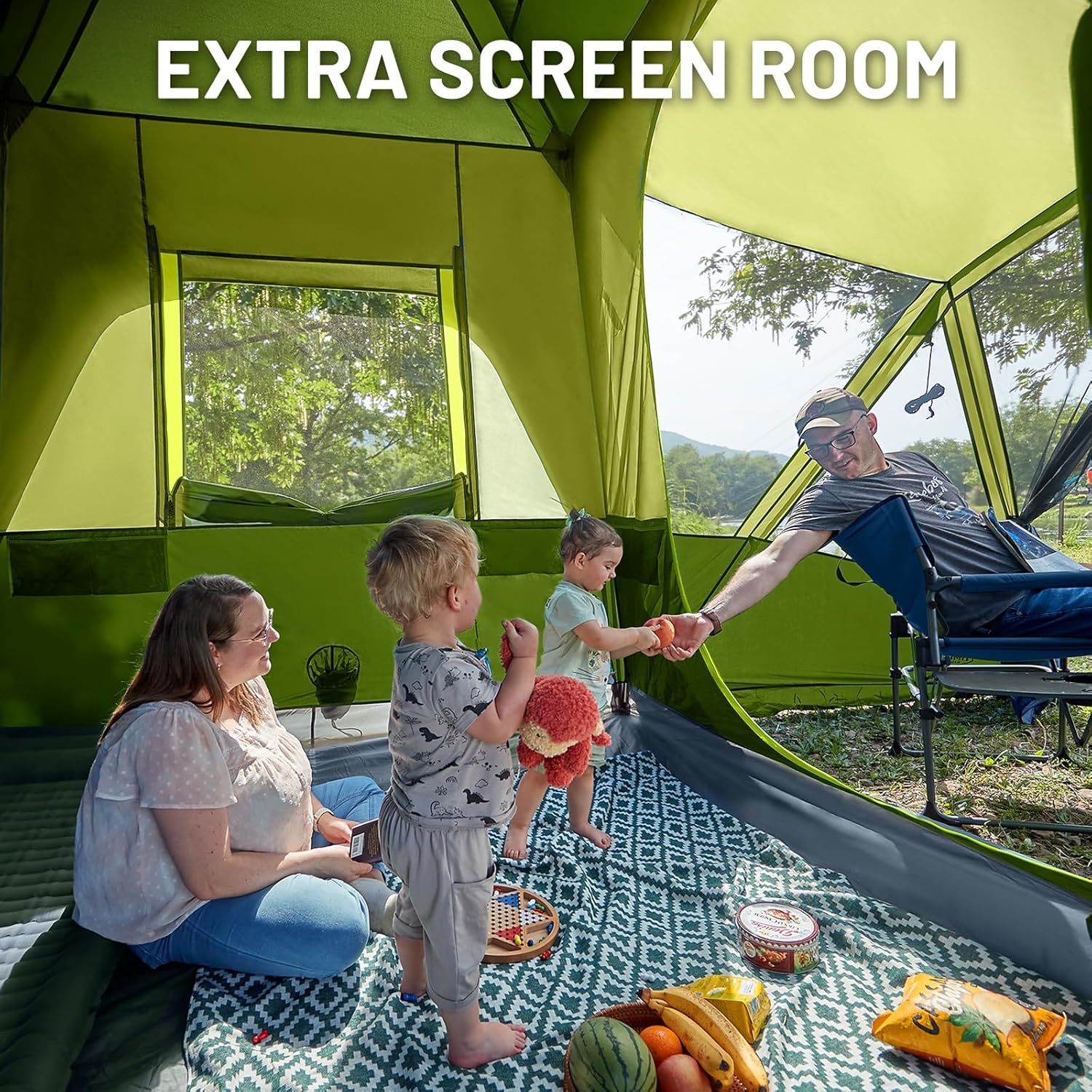 Tente SUV Timber Ridge 5 à 9 personnes avec porche et auvent pour camping familial