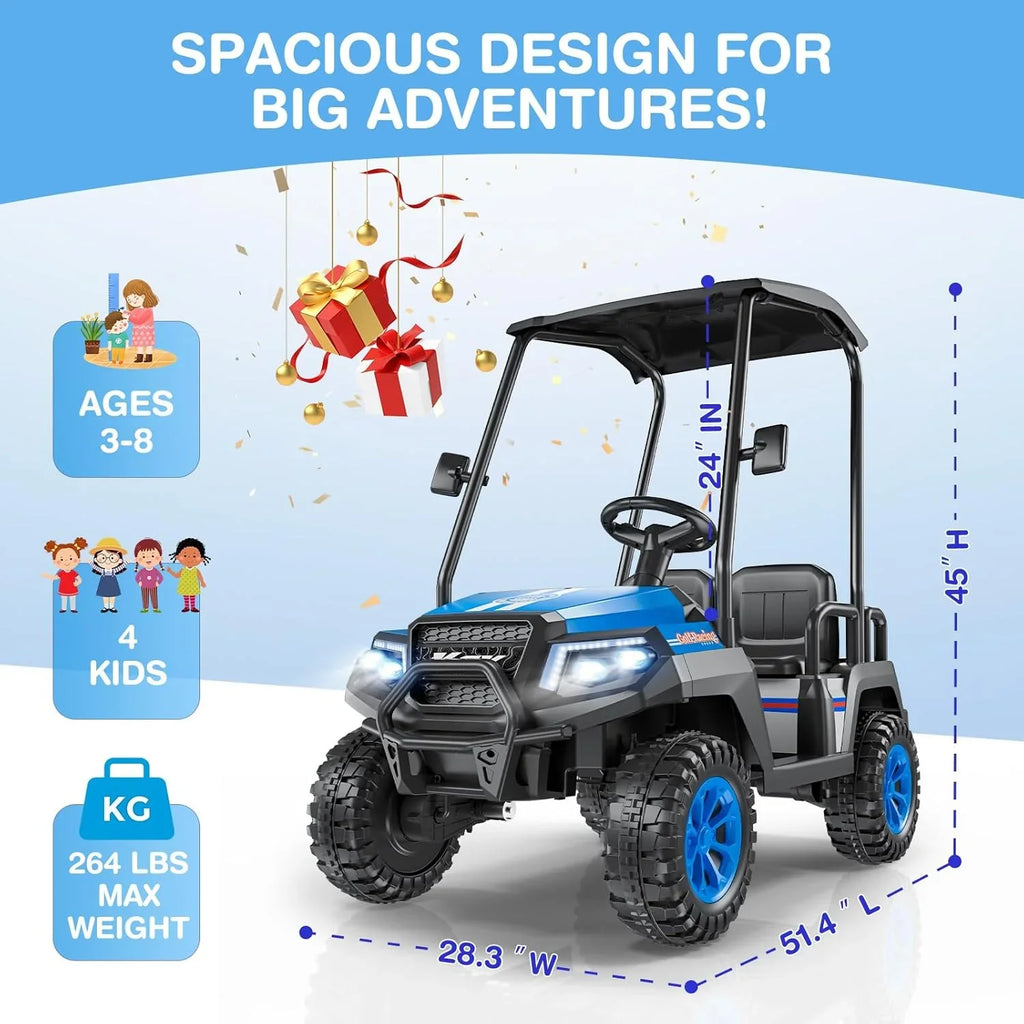 Voiturette de golf pour enfants R9 24 V avec télécommande et auvent amovible