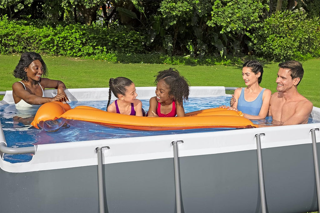 Piscine hors sol ovale Power Steel 4,3 m x 2,4 m x 100 cm | Comprend une pompe de filtration de 2070 litres, une échelle et un distributeur ChemConnect.
