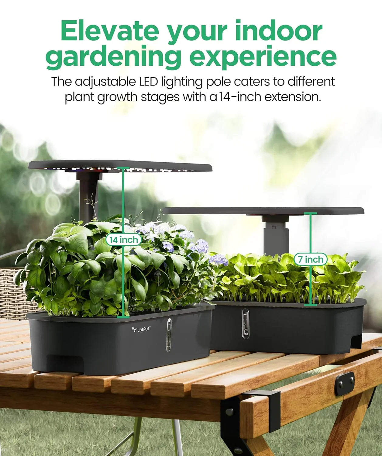 Kit de culture hydroponique, jardin d'intérieur intelligent contrôlé par application et Wi-Fi avec lampe de culture à spectre complet de 24 W