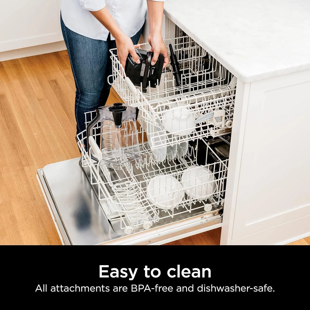 Mixeur compact professionnel Ninja BL660, 1 100 W, 3 fonctions, idéal pour les boissons glacées, les smoothies, les sauces et bien plus encore.