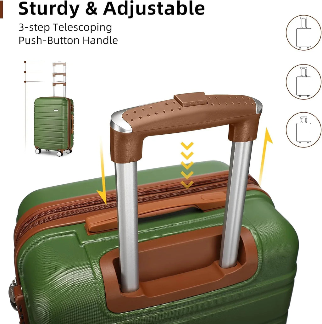 Ensemble de bagages 6 pièces, ensemble de valises rigides extensibles avec roulettes pivotantes, ensemble de bagages à roulettes légers