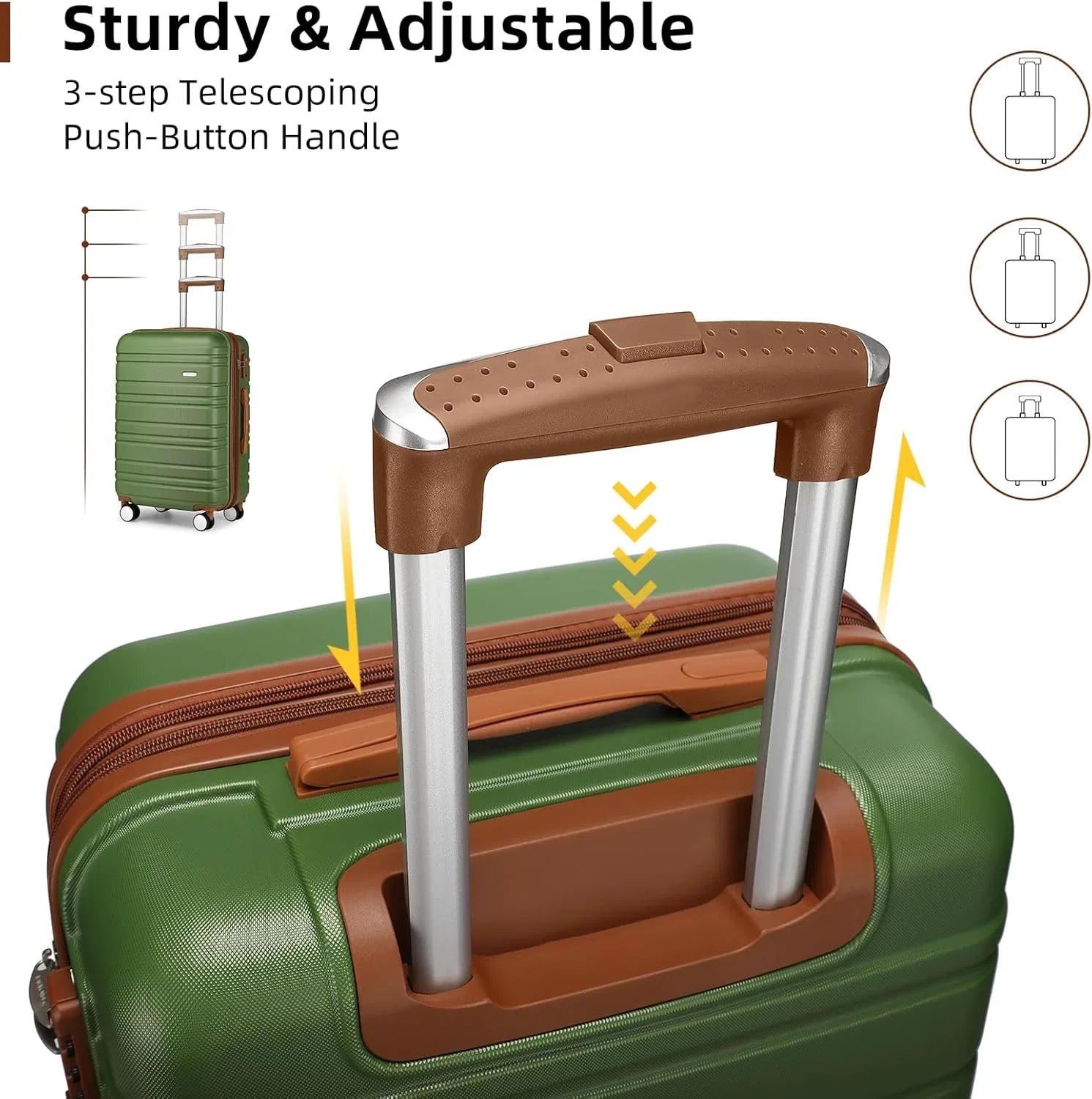 Ensemble de bagages 6 pièces, ensemble de valises rigides extensibles avec roulettes pivotantes, ensemble de bagages à roulettes légers