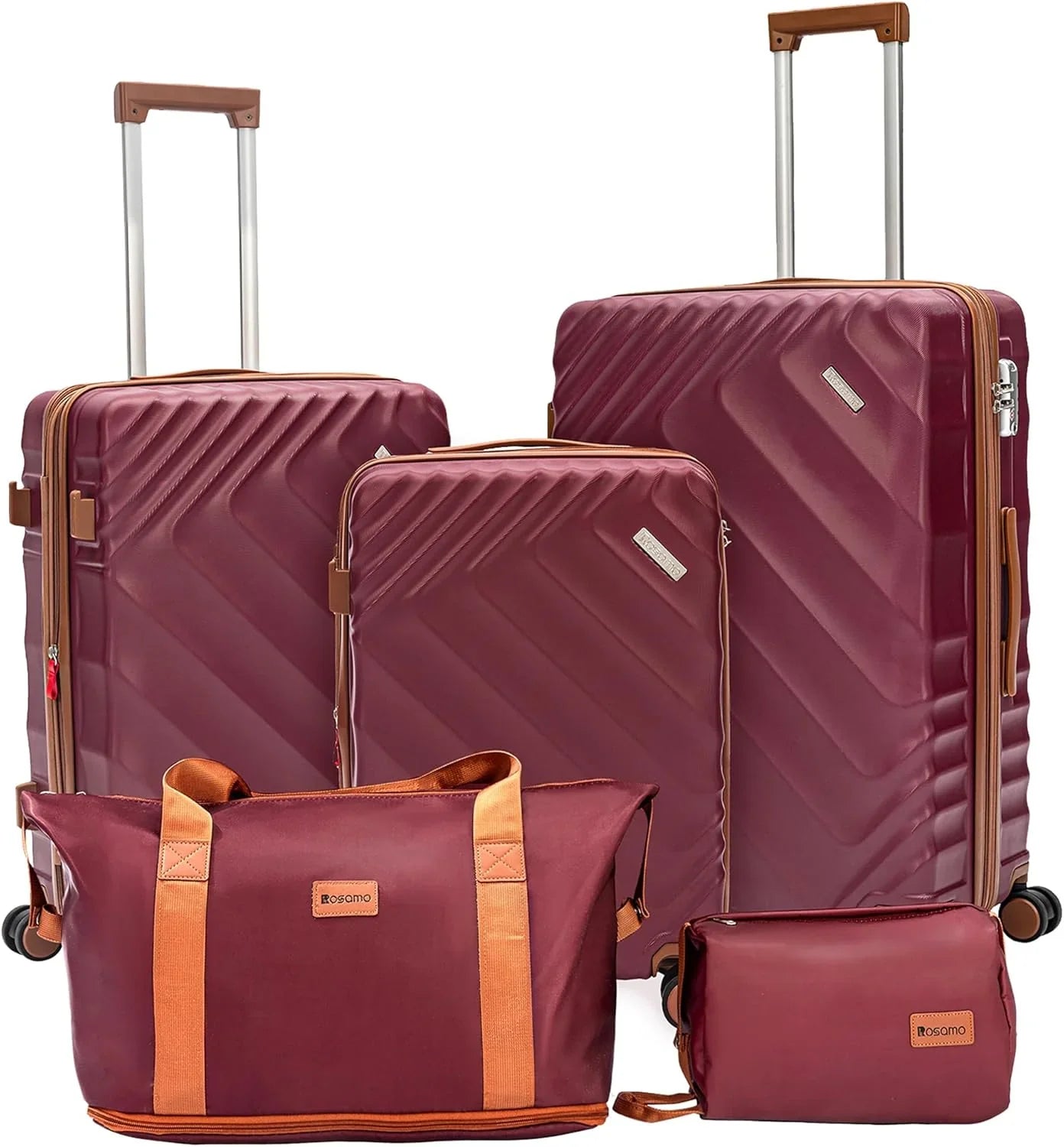 Ensemble de bagages 5 pièces valise extensible 22x14x9 certifié aviation ensemble de voyage étanche durable