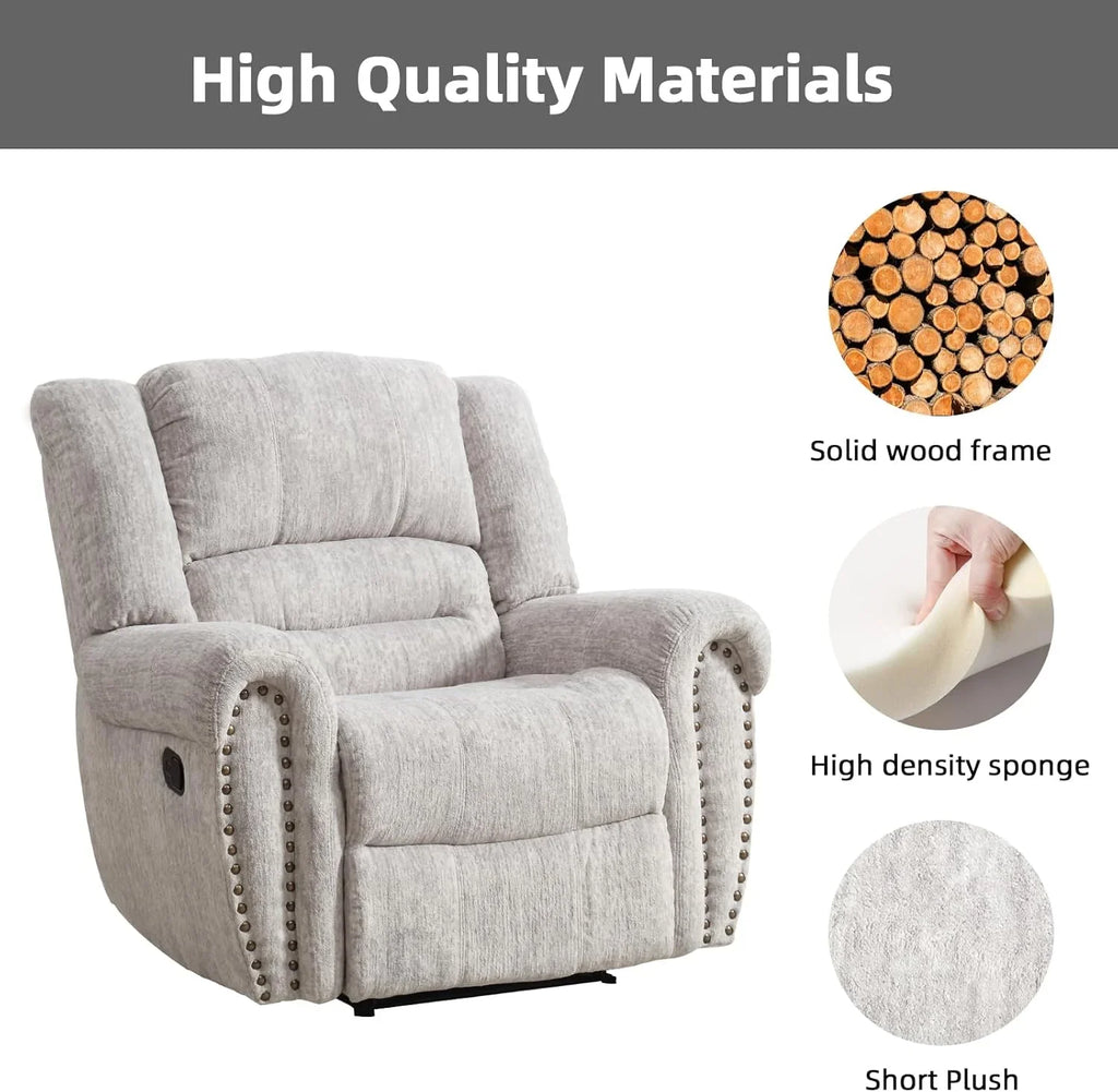 Fauteuil inclinable en cuir, fauteuil inclinable manuel traditionnel classique, canapé simple pour le salon