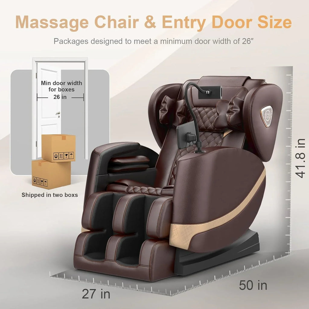 Fauteuil de massage complet 2025, massage zéro gravité, avec 10 rouleaux fixes, chauffant, massage des pieds