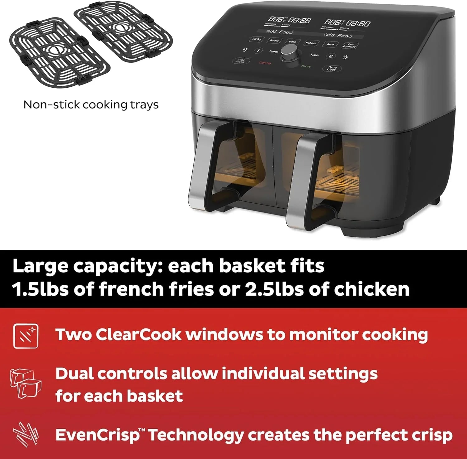 Friteuse à air Instant Pot Vortex Plus 6QT avec technologie d'élimination des odeurs, fonction 6 en 1