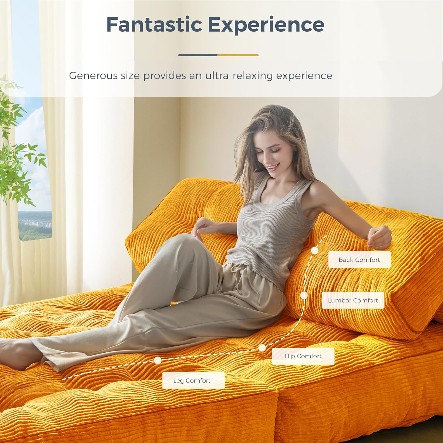 Canapé-lit pliant MAXYOYO, fauteuil convertible avec oreiller, matelas pliable avec support dorsal, fauteuil-lit pliant portable