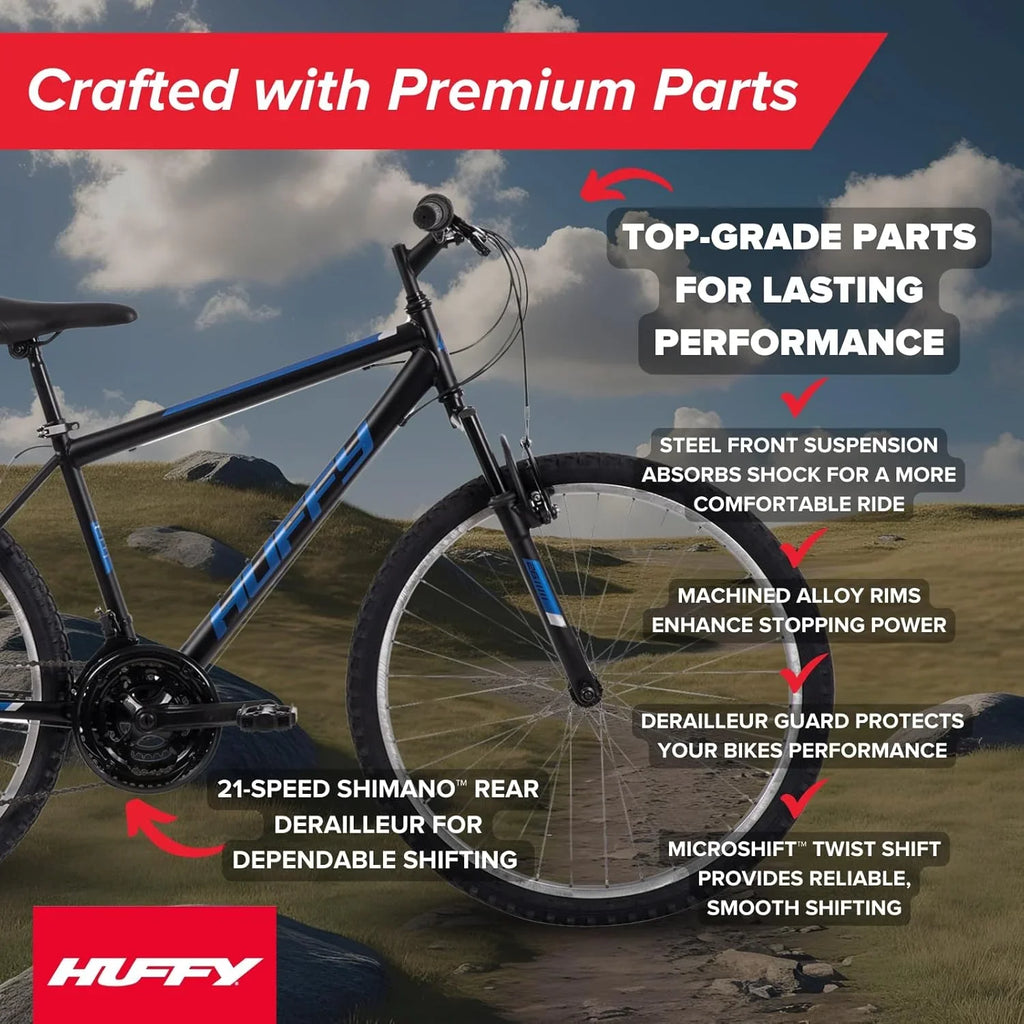 VTT semi-rigide Huffy Stone Mountain, pour garçons/filles/hommes/femmes, tailles 20"/24"/26"