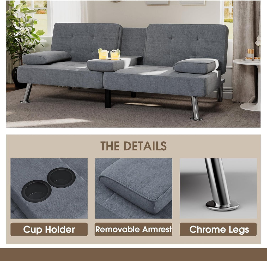 Canapé-lit futon Flamaker Ensemble futon pliant moderne Chaise longue convertible