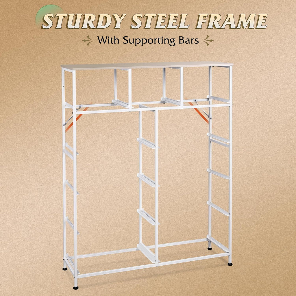 Unité de rangement avec 11 bacs en tissu, tiroirs de rangement avec cadre en acier, grande tour de rangement