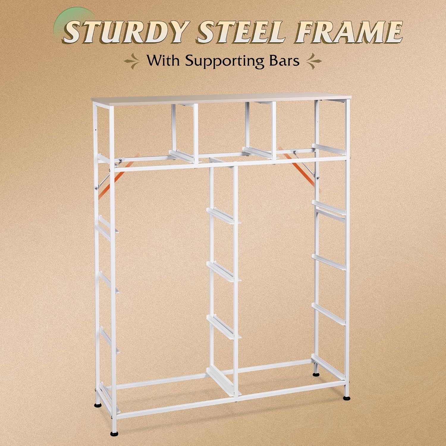 Unité de rangement avec 11 bacs en tissu, tiroirs de rangement avec cadre en acier, grande tour de rangement