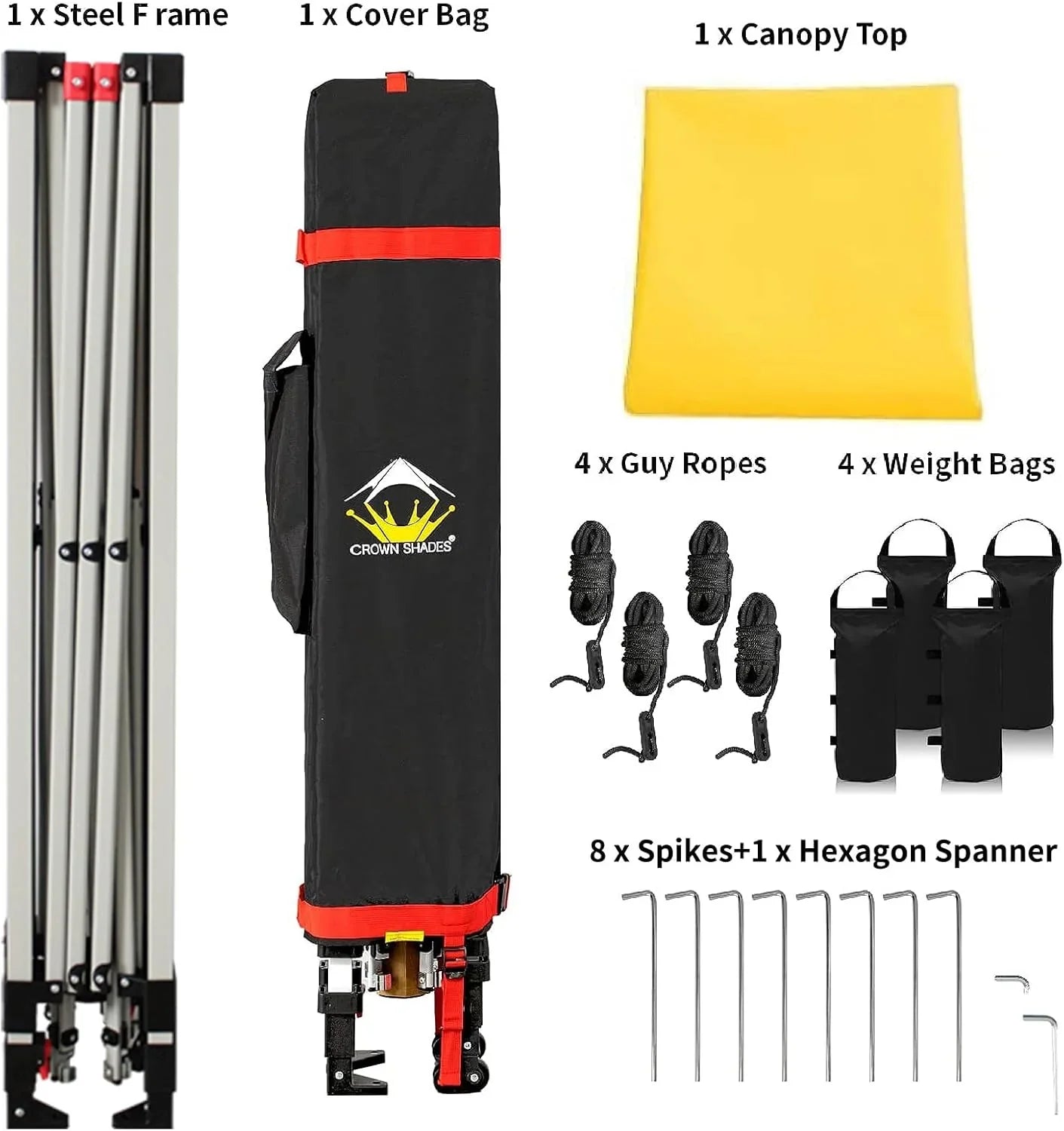 Auvent pop-up 10x10 - Installation en un clic - Tente de plage - Parasol extérieur avec dessus argenté, 3 hauteurs et 4 poches à sable