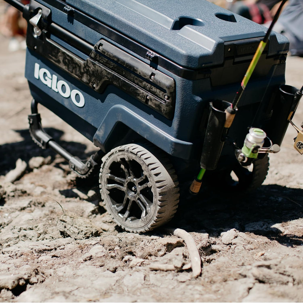 Glacière à roulettes de 70 pintes, glacière isotherme à coque rigide