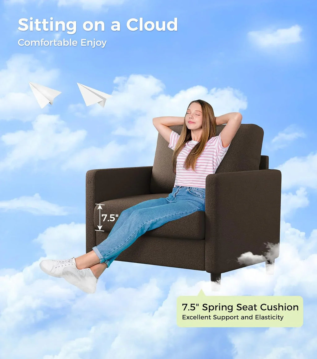 Causeuse de 51 pouces, causeuse confortable en velours côtelé