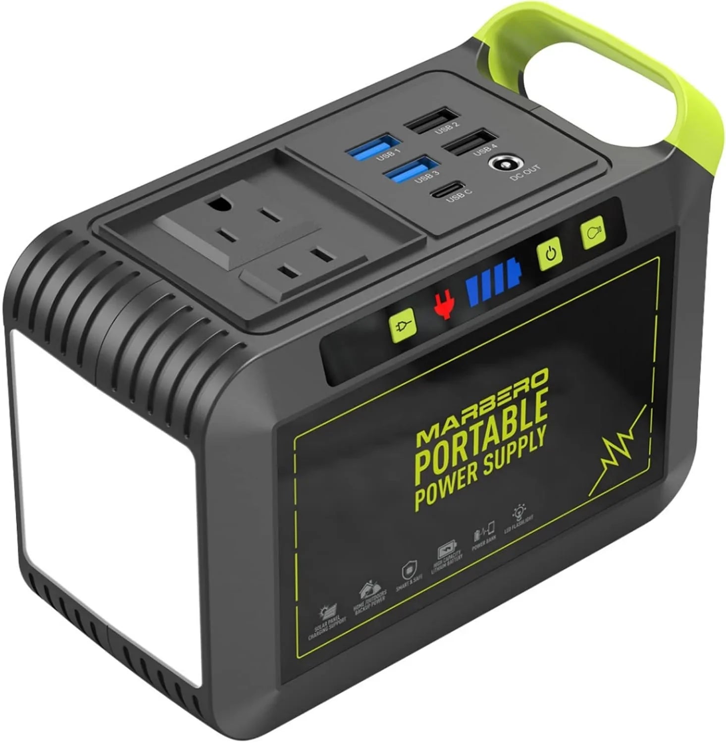 Centrale électrique portable 88 Wh, générateur solaire au lithium pour camping, charge rapide avec prise secteur, batterie externe de 120 W de pointe
