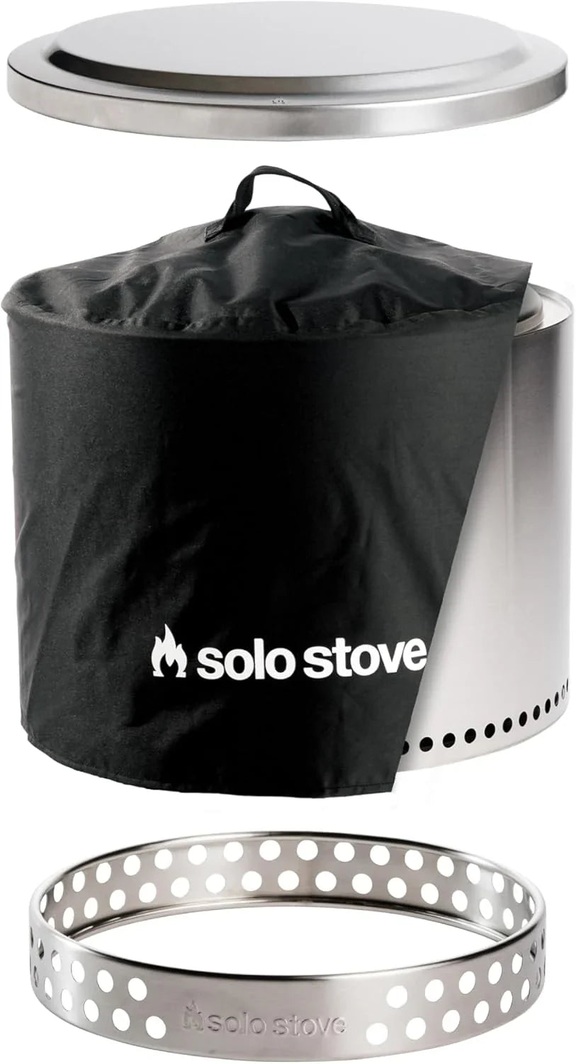 Solo Stove Bonfire 2.0 avec support, foyer sans fumée de 19,5 pouces, foyer à bois en acier inoxydable