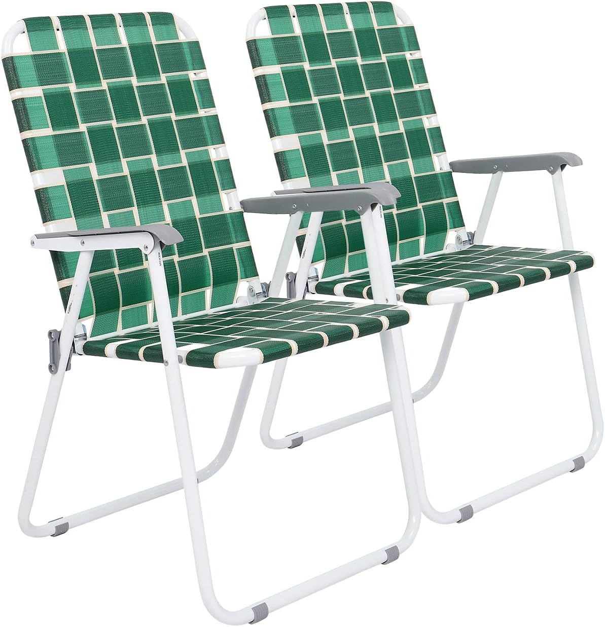 Lot de 2 chaises pliantes en toile pour patio VINGLI, chaise de plage portable pour extérieur, chaise de camping