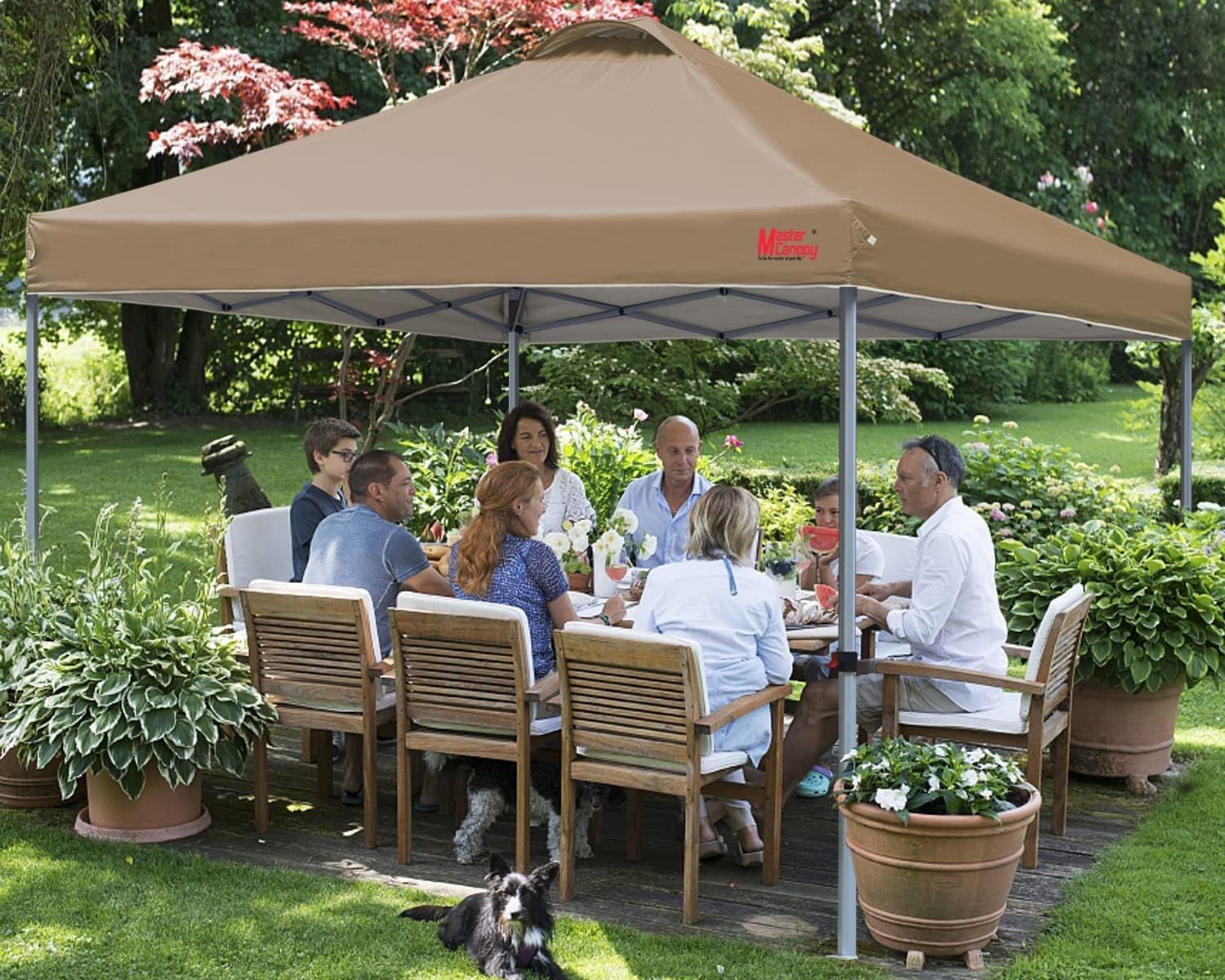 Tente pop-up robuste avec sac à roulettes (10 x 10, noir)