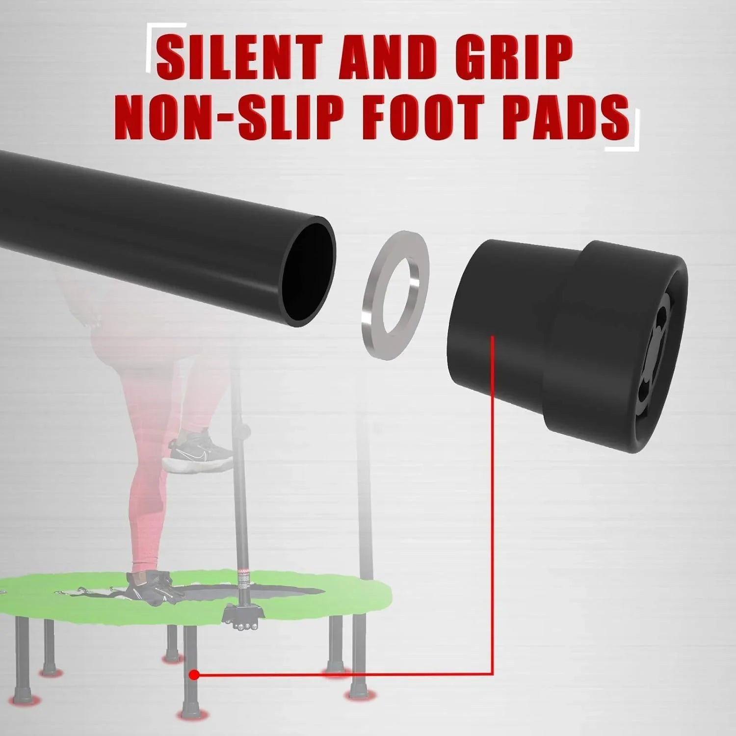 Kanchimi Mini Trampoline d'entraînement pliable de 40" à 48" avec poignée, charge maximale de 330 lb