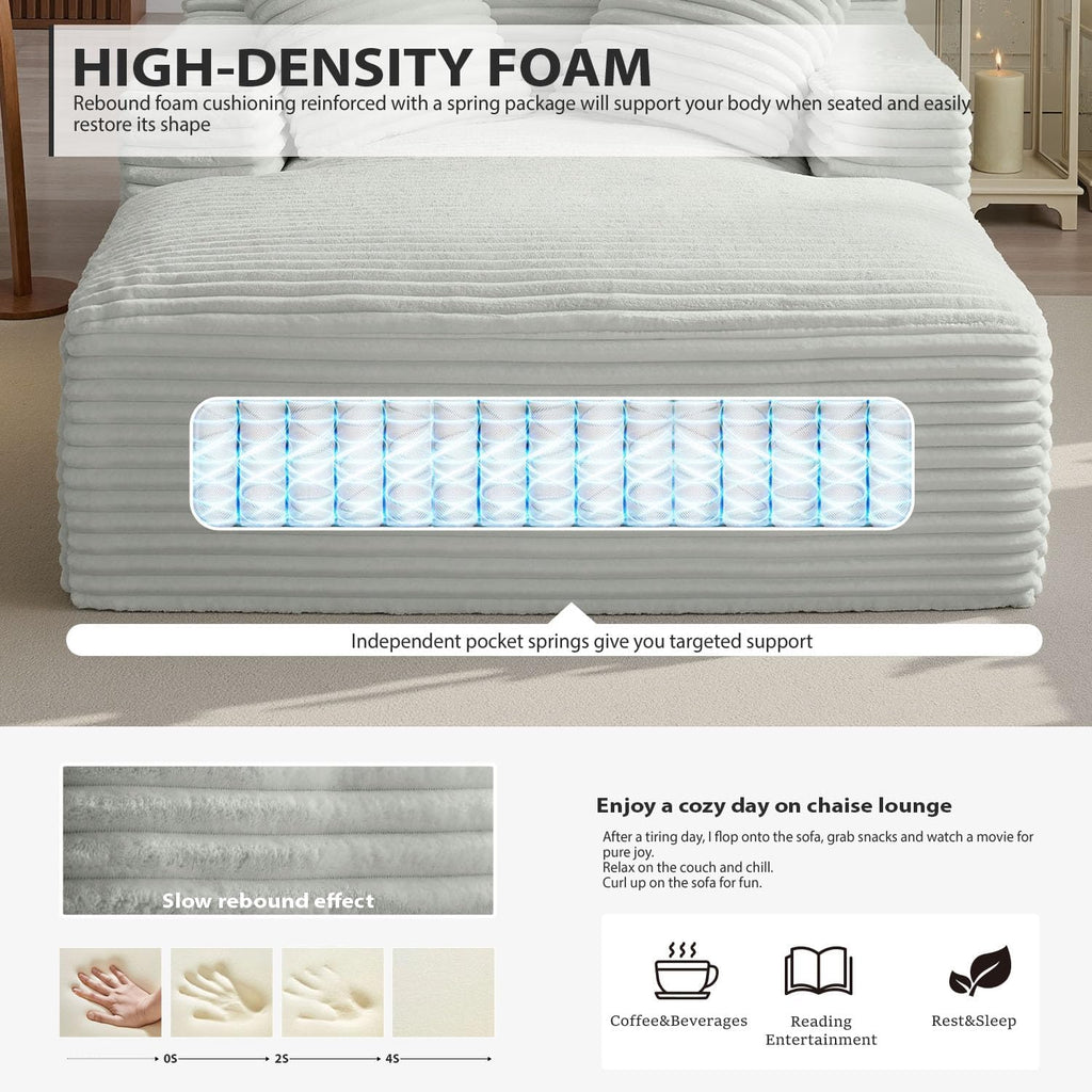 Fauteuil inclinable d'intérieur de 50 pouces, canapé-lit surdimensionné en velours côtelé, fauteuil de lecture à couchage profond, canapé nuage, canapé de salon