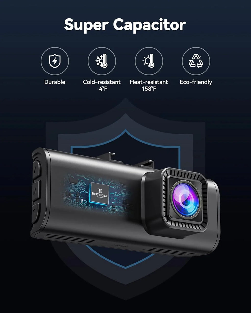 Dashcam voor/achter, Full HD 4K/2.5K voor in de auto, inclusief 32GB geheugenkaart, ingebouwde wifi/gps, 3,16-inch IPS-scherm, nachtzicht, 170° groothoek, WDR, 24/7 parkeermodus (F7NP) 