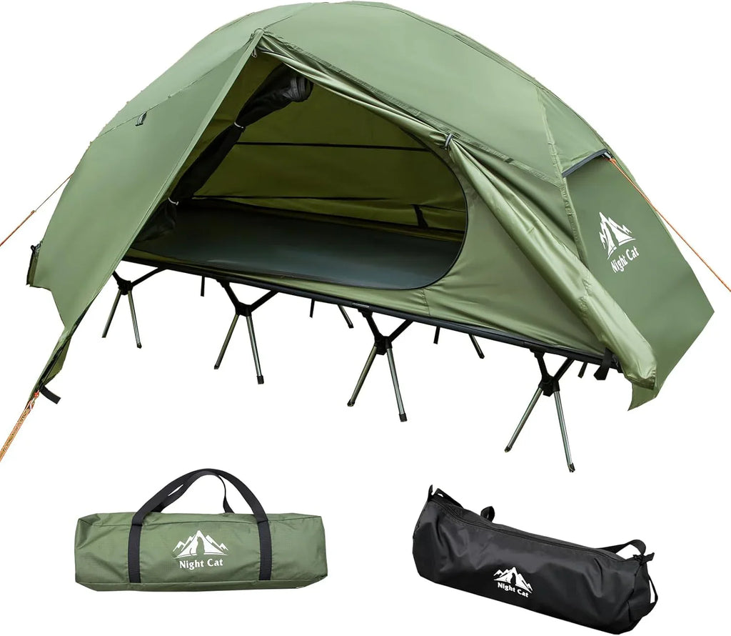 Tente de camping pour lit de camp - Lit de camp combiné hors sol imperméable pour 1 personne pour adultes, tente portable et facile à installer