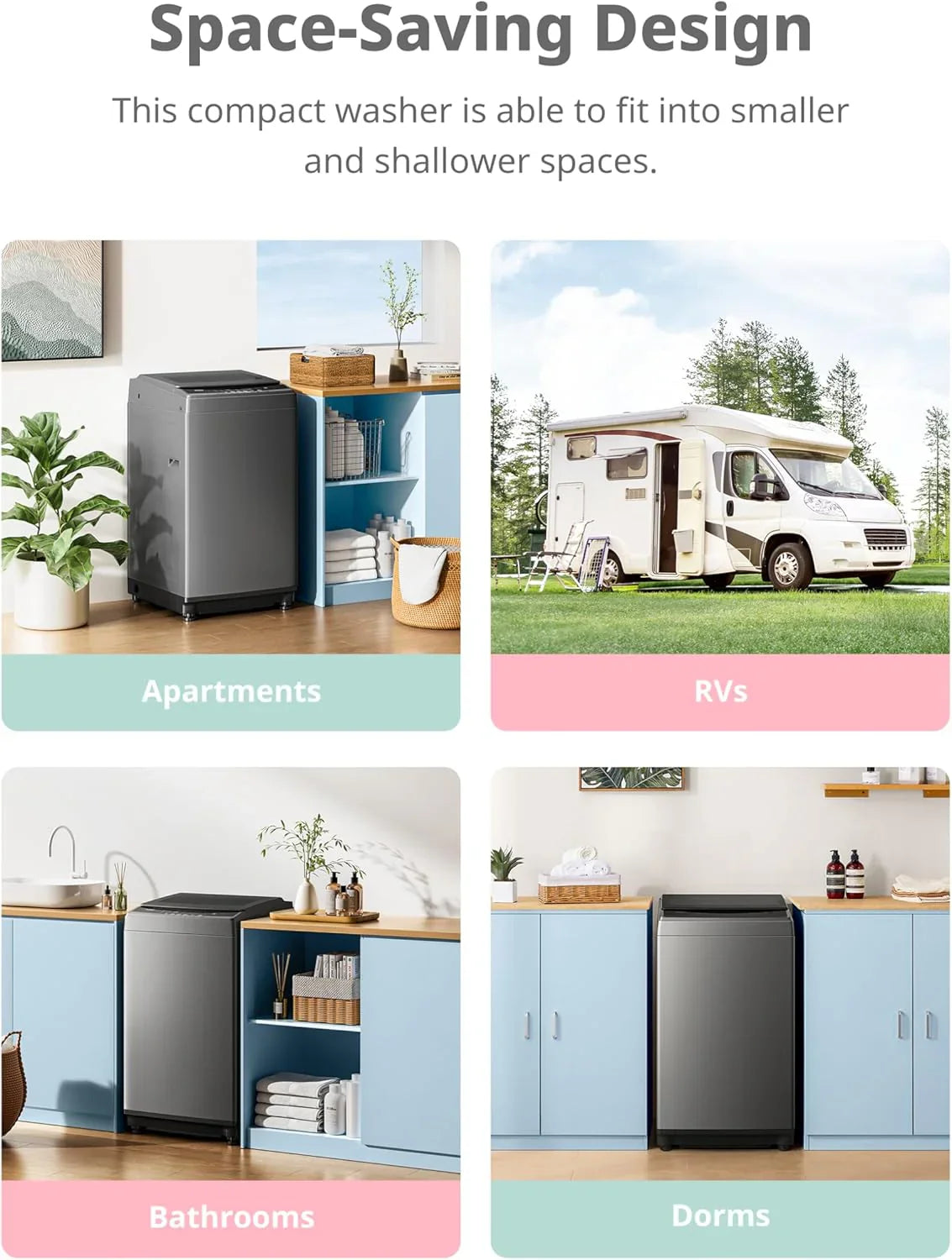 Machine à laver portable Comfee, 0,9 pied cube, avec écran LED et tambour intégré