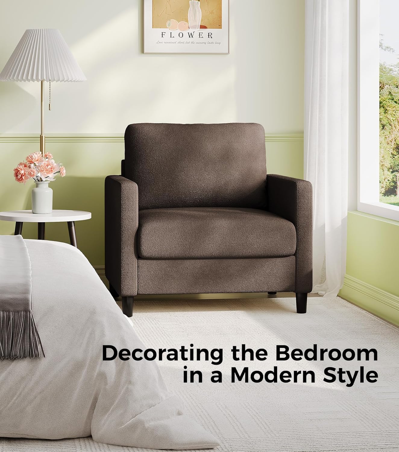 Causeuse de 51 pouces, causeuse confortable en velours côtelé