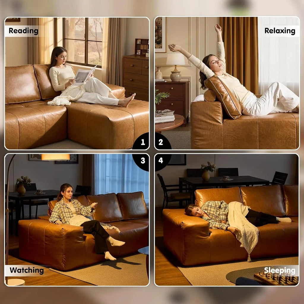 Canapé Ovios 104" Cloud Section Fauteuil en L, canapé modulaire moderne