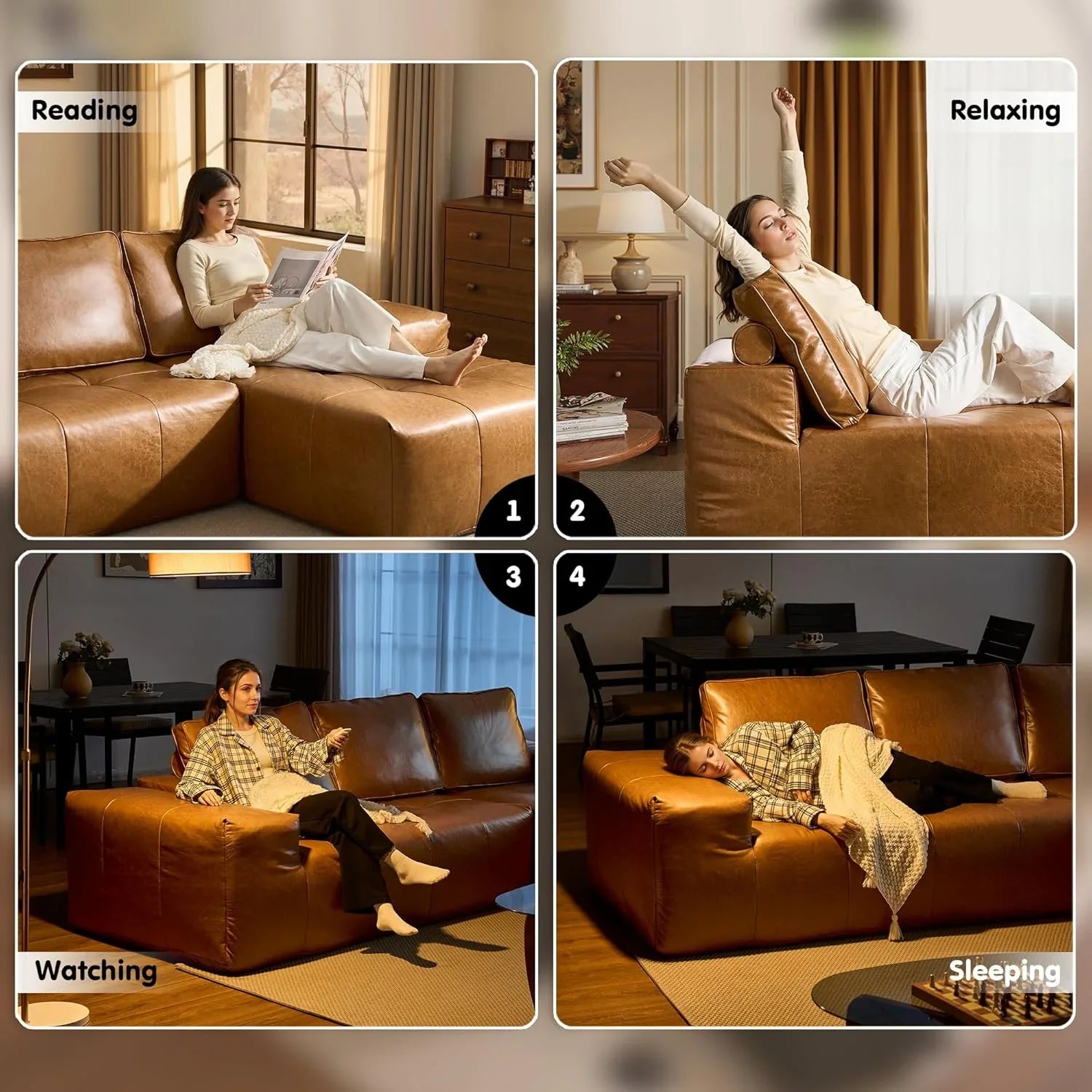 Canapé Ovios 104" Cloud Section Fauteuil en L, canapé modulaire moderne