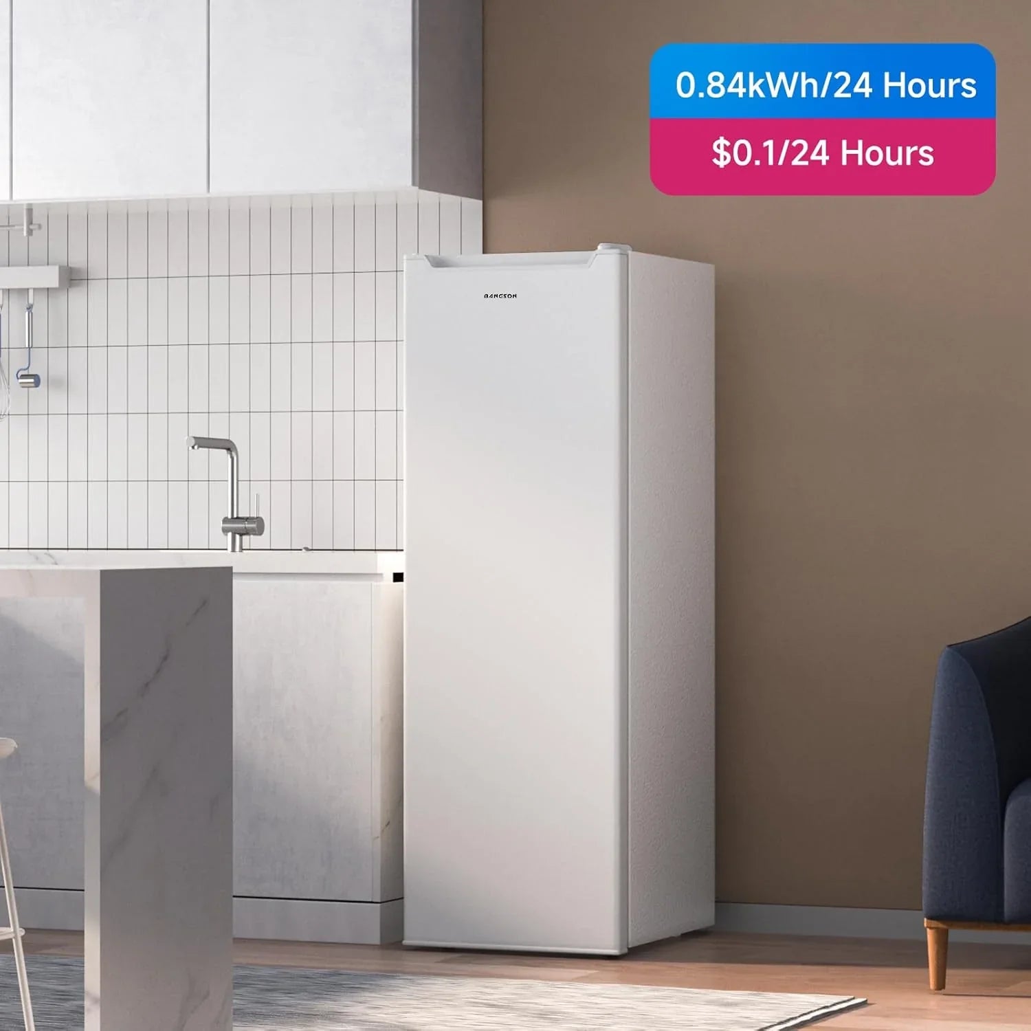 Congélateur vertical Bangson, 7 pieds cubes, congélateur/réfrigérateur vertical convertible