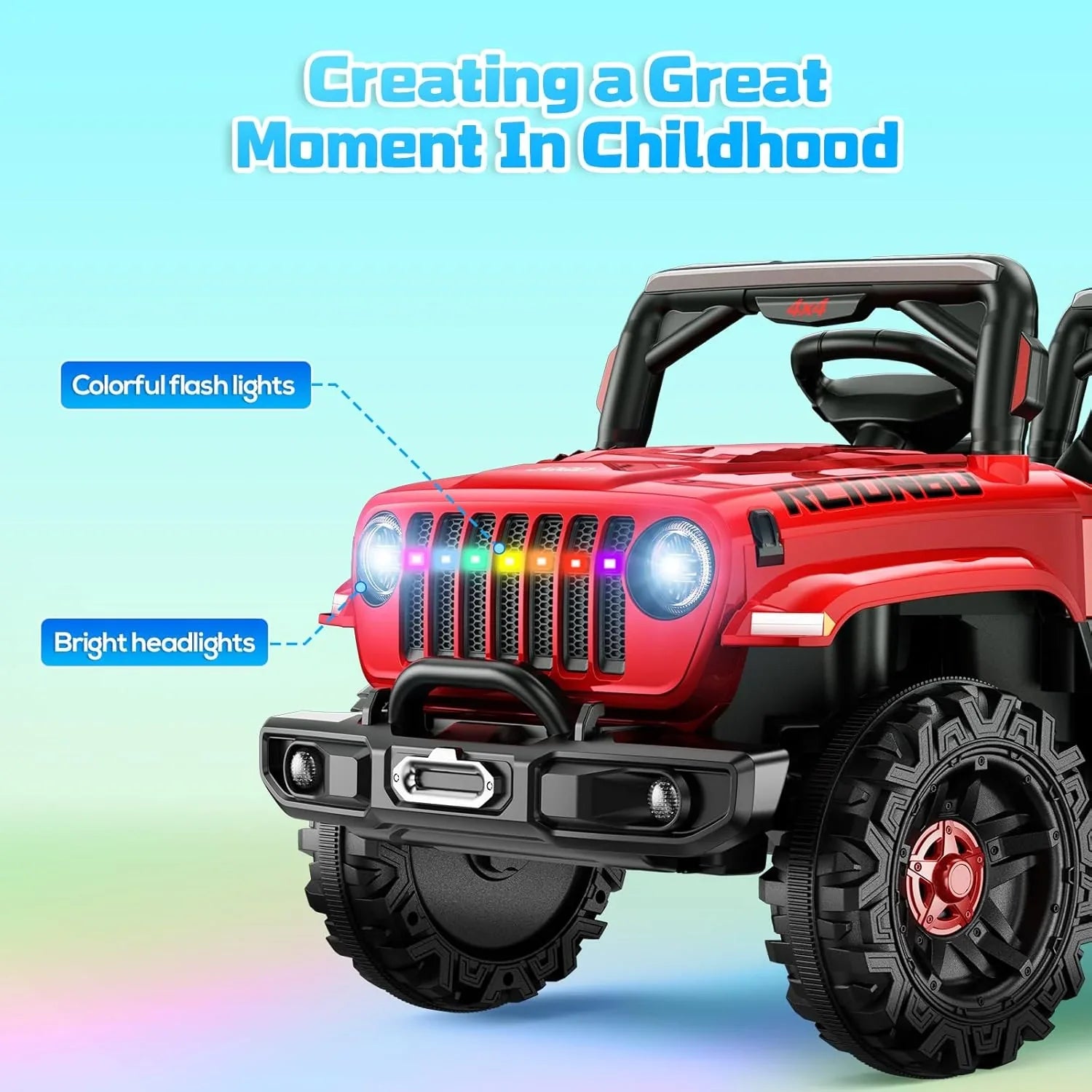 Camion de conduite pour enfants SEALIGHT 12 V, modèle 380 W, moteur, fonction de freinage d'urgence