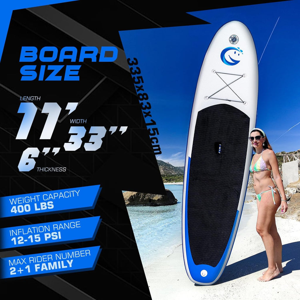 FunWater Stand Up Paddle Board Planche de paddle gonflable ultralégère avec accessoires SUP
