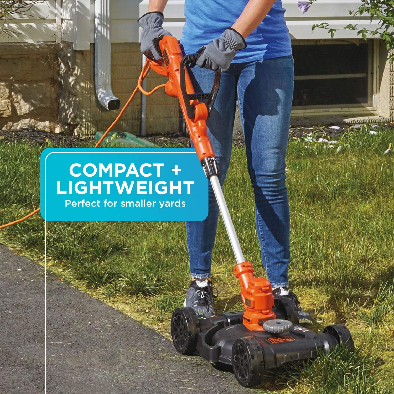 Tondeuse à gazon filaire 3 en 1 BLACK+DECKER, coupe-bordures et coupe-bordures, 12 pouces