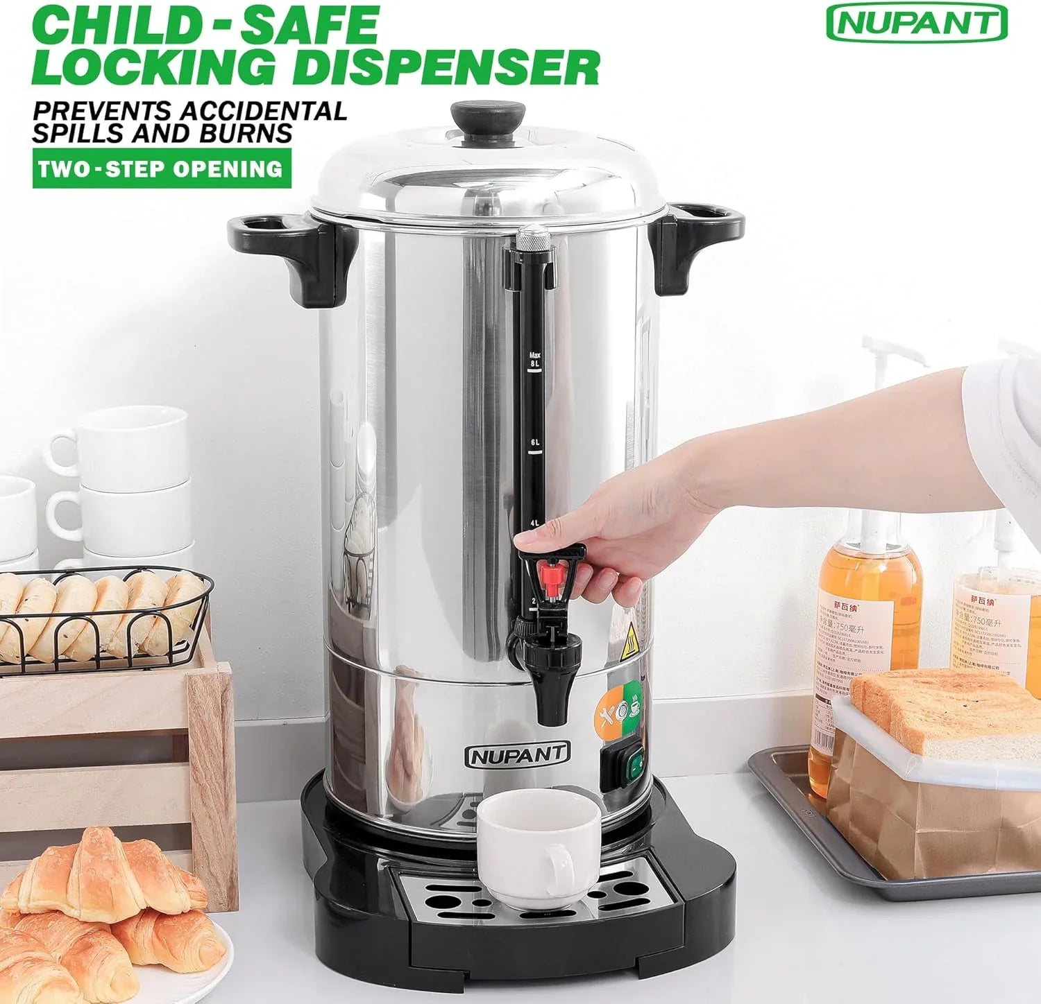 Cafetière professionnelle 15 litres en acier inoxydable 304