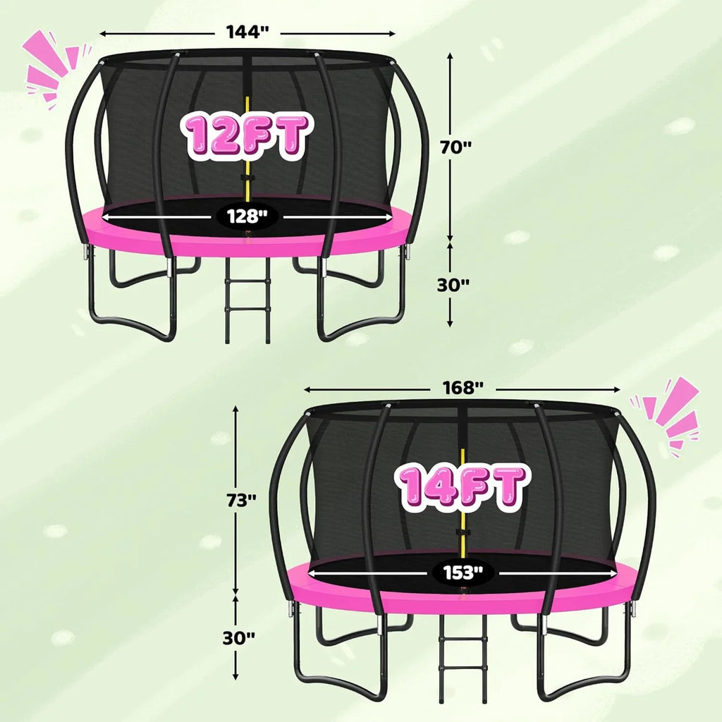 Trampoline Trampoline de loisirs avec filet de clôture et échelle, trampoline d'extérieur antirouille pour enfants et adultes