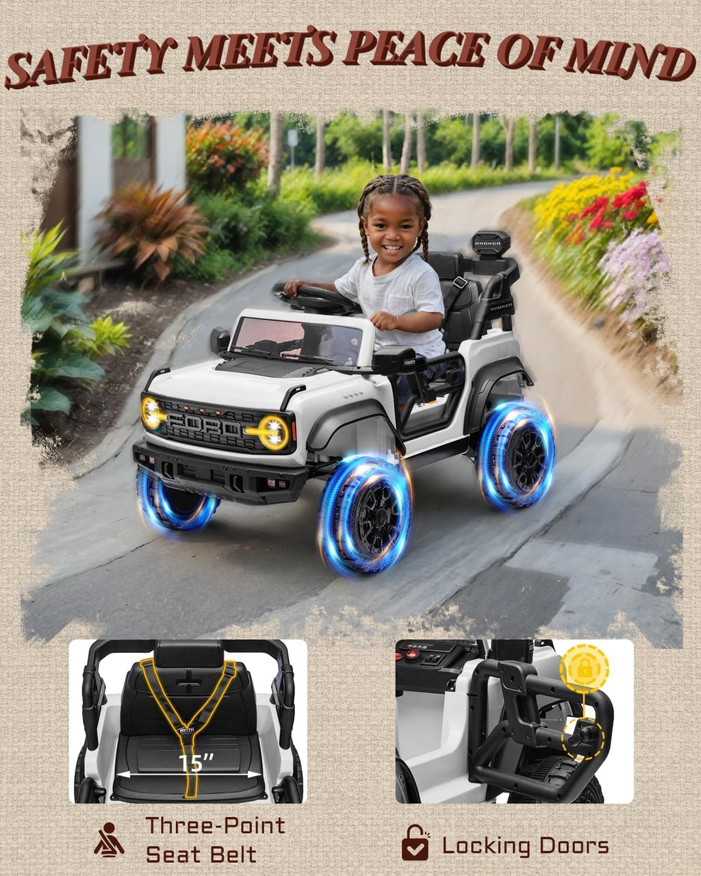 Camion rose pour enfants – Voiture électrique à piles