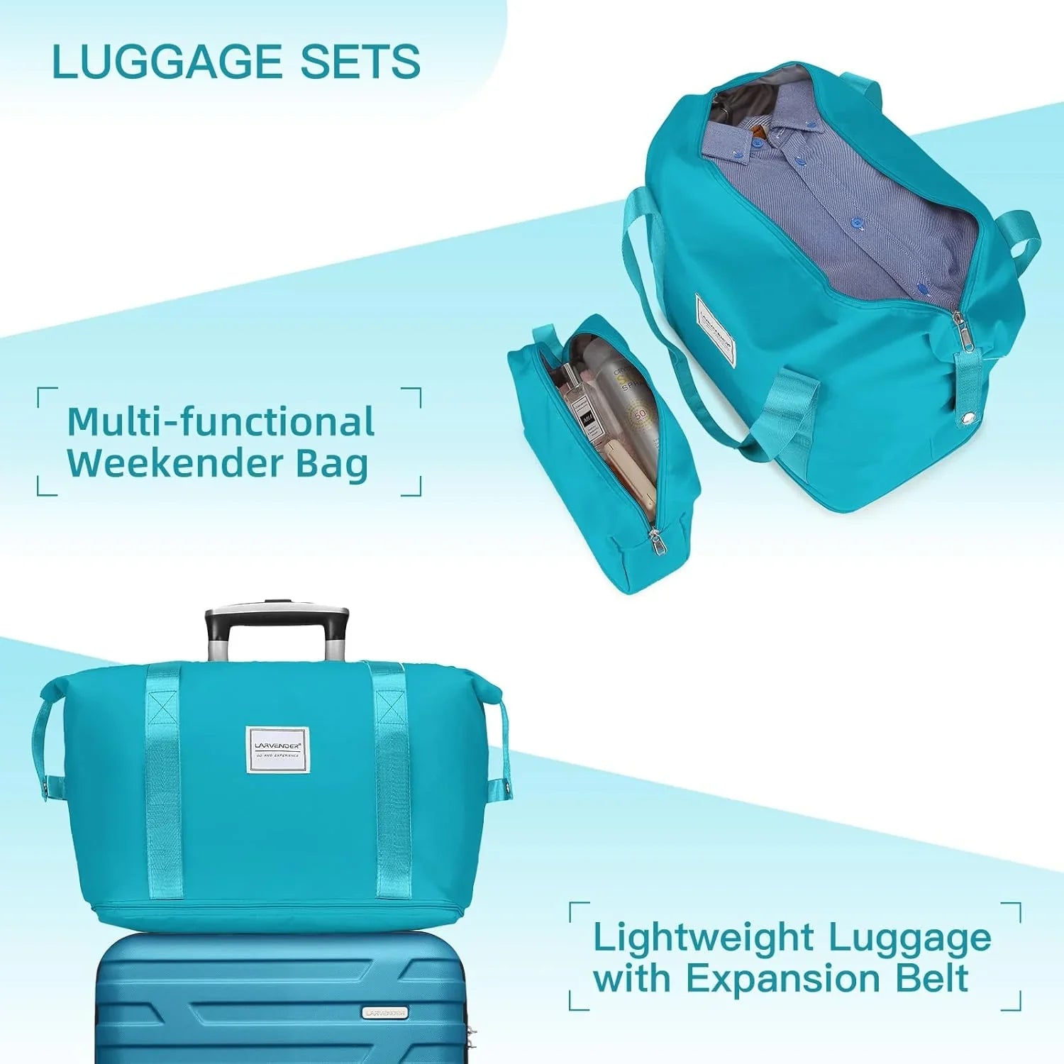 Ensemble de bagages à main légers et extensibles à coque rigide de 6 pièces