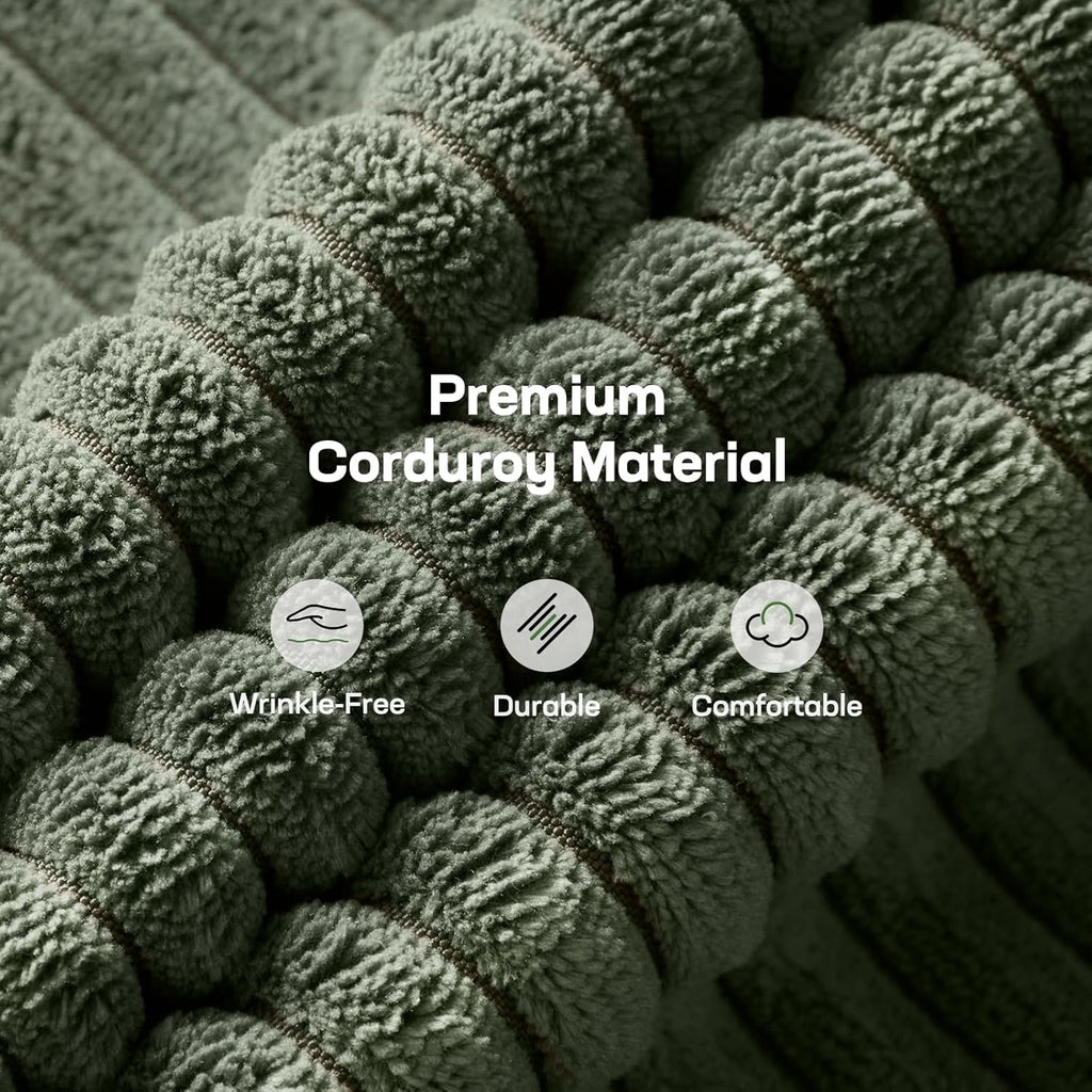 Canapé-lit futon, canapé futon avec dossier et accoudoirs réglables, convertible en petit canapé-lit causeuse en velours côtelé vert