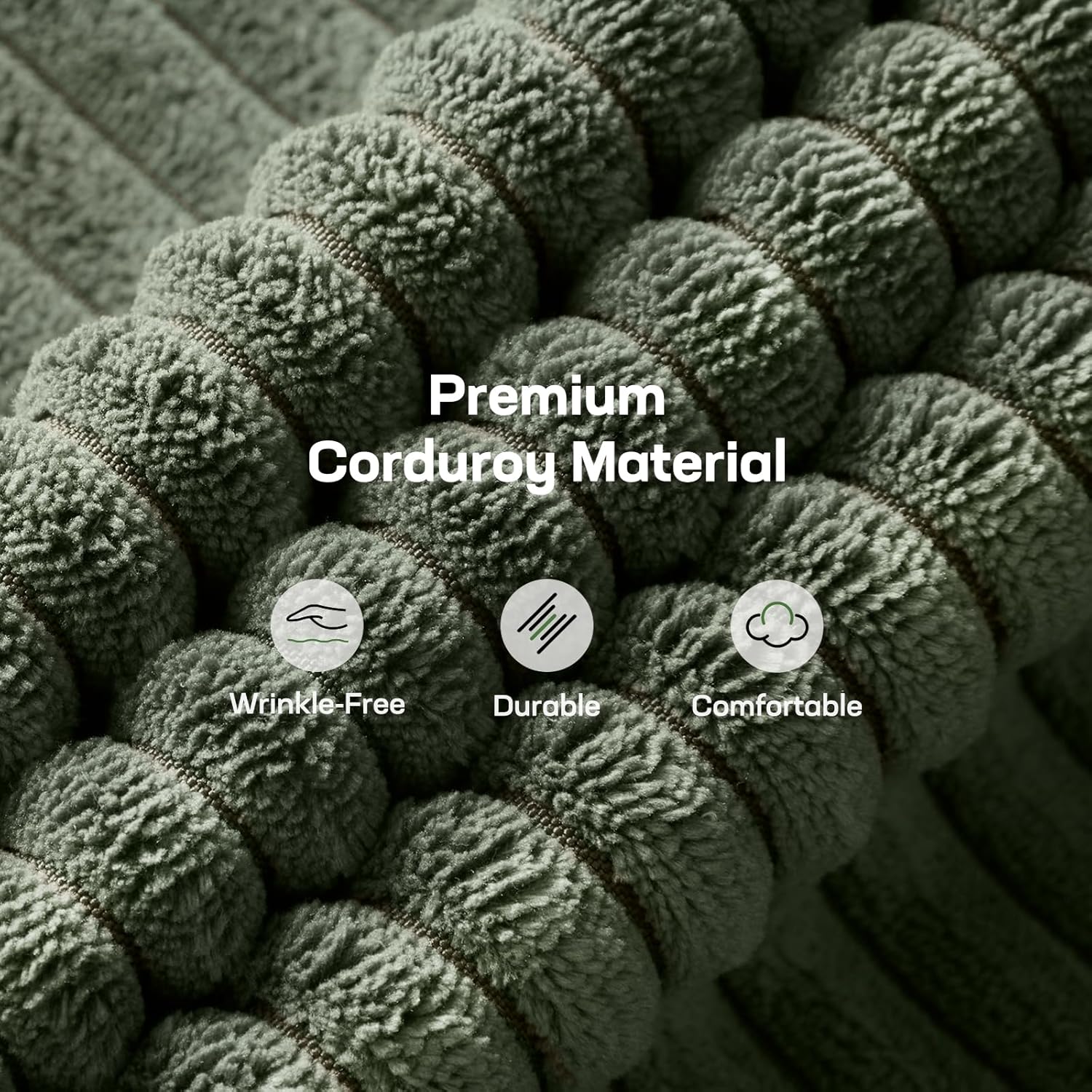 Canapé-lit futon, canapé futon avec dossier et accoudoirs réglables, convertible en petit canapé-lit causeuse en velours côtelé vert