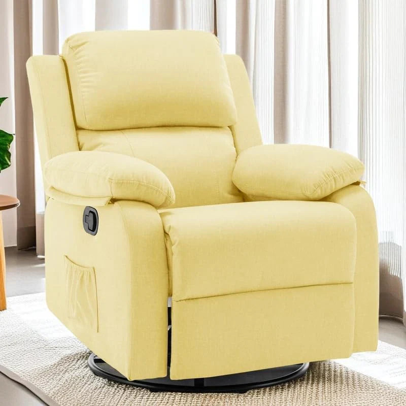 Fauteuil à bascule inclinable pivotant à 360 degrés en tissu coulissant