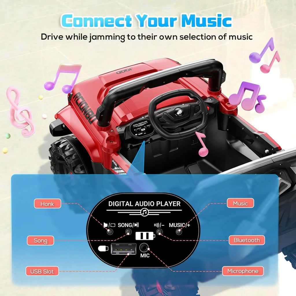 Camion de conduite pour enfants SEALIGHT 12 V, modèle 380 W, moteur, fonction de freinage d'urgence