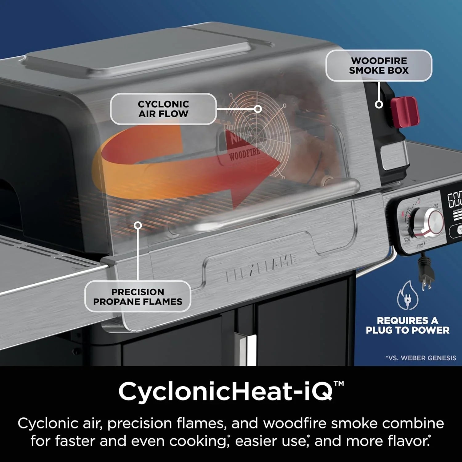 Ninja FlexFlame, Grils et fumoirs, Grils électriques et au propane, Rôtissoires, Grils de barbecue,