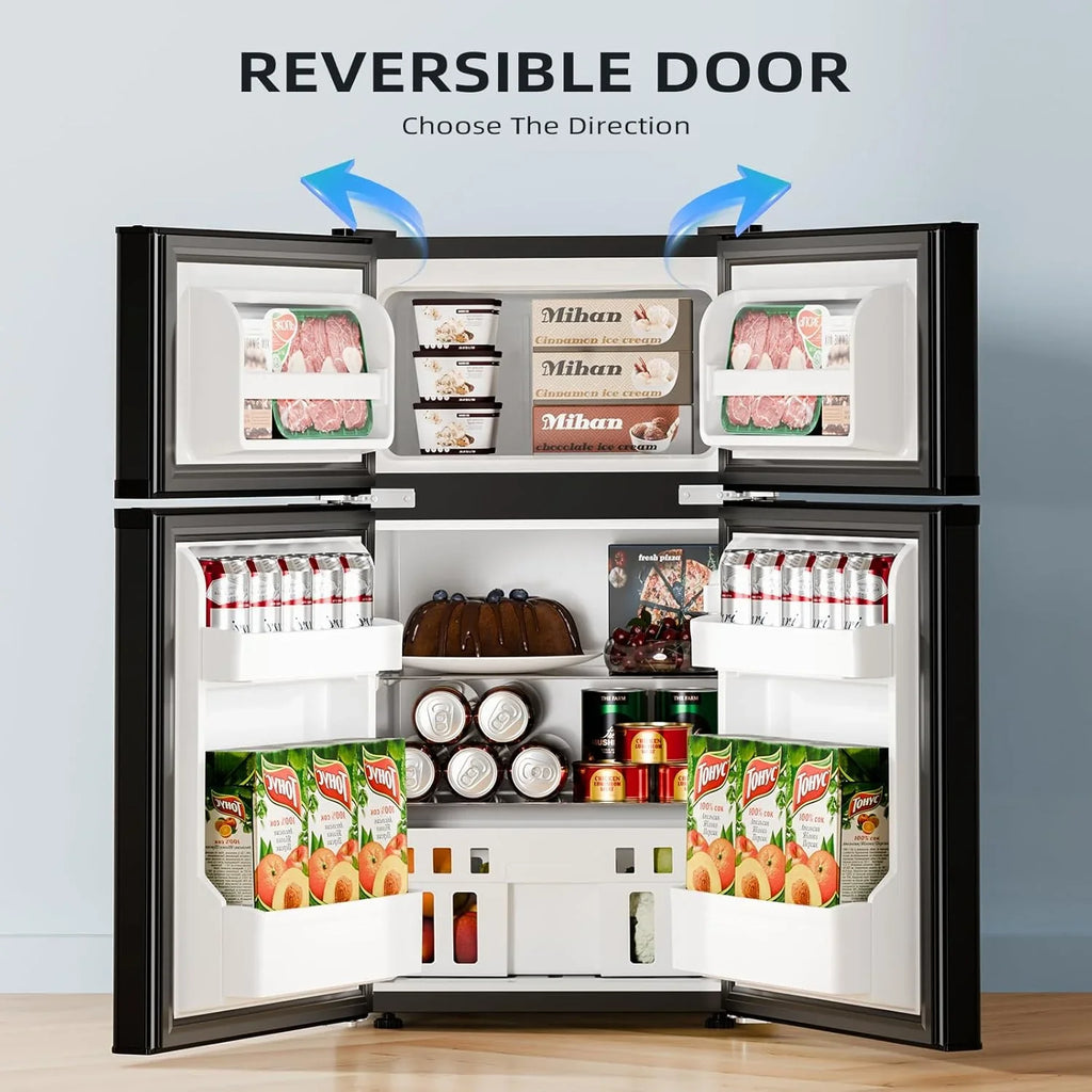 Mini-réfrigérateur NJStar de 3,2 pieds cubes avec congélateur, mini-réfrigérateur à double porte, réfrigérateur compact