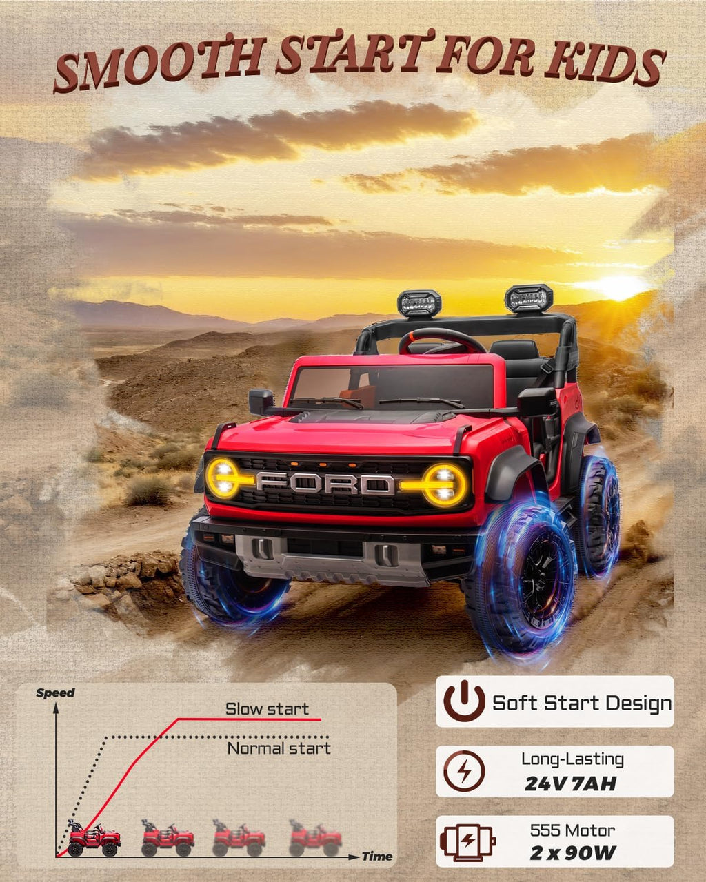 Camion rose pour enfants – Voiture électrique à piles