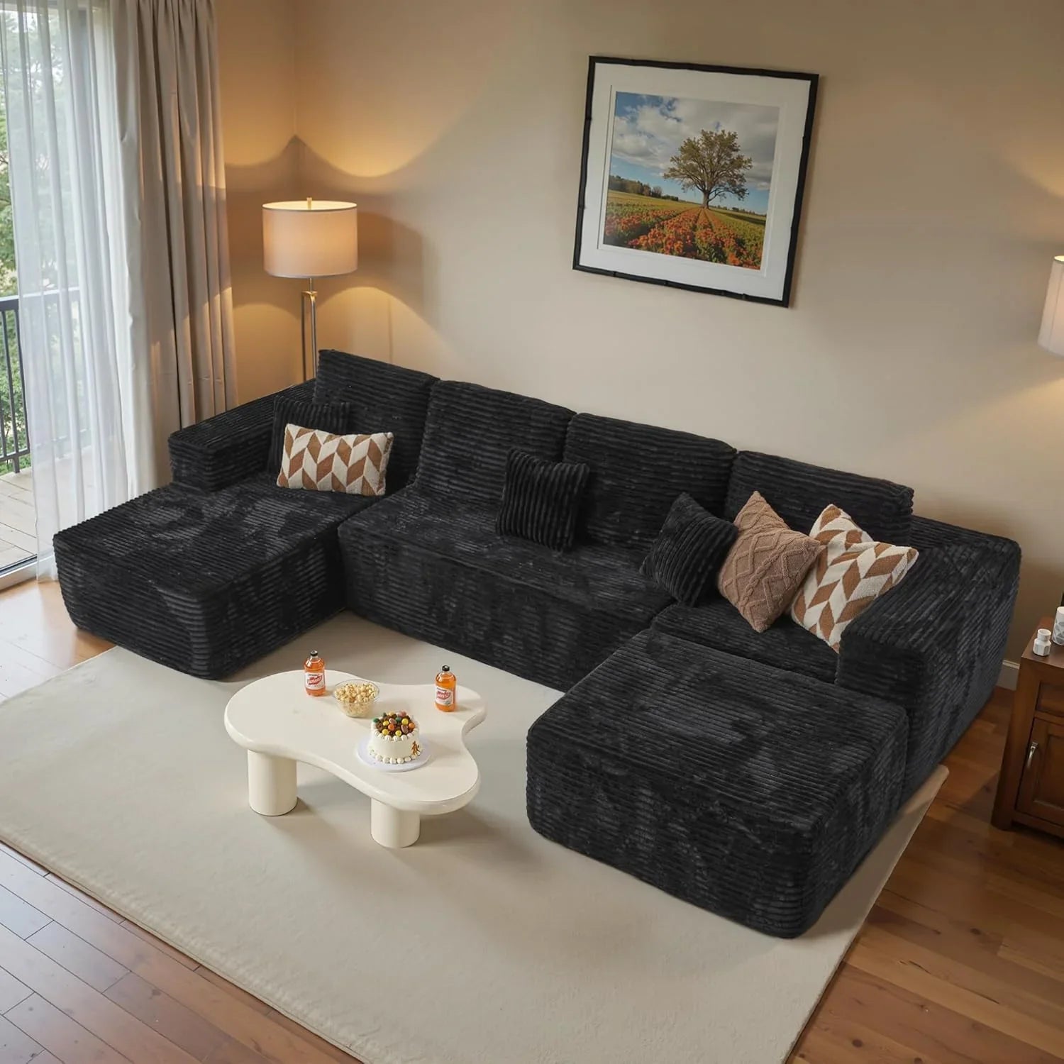 Canapé Ovios 104" Cloud Section Fauteuil en L, canapé modulaire moderne